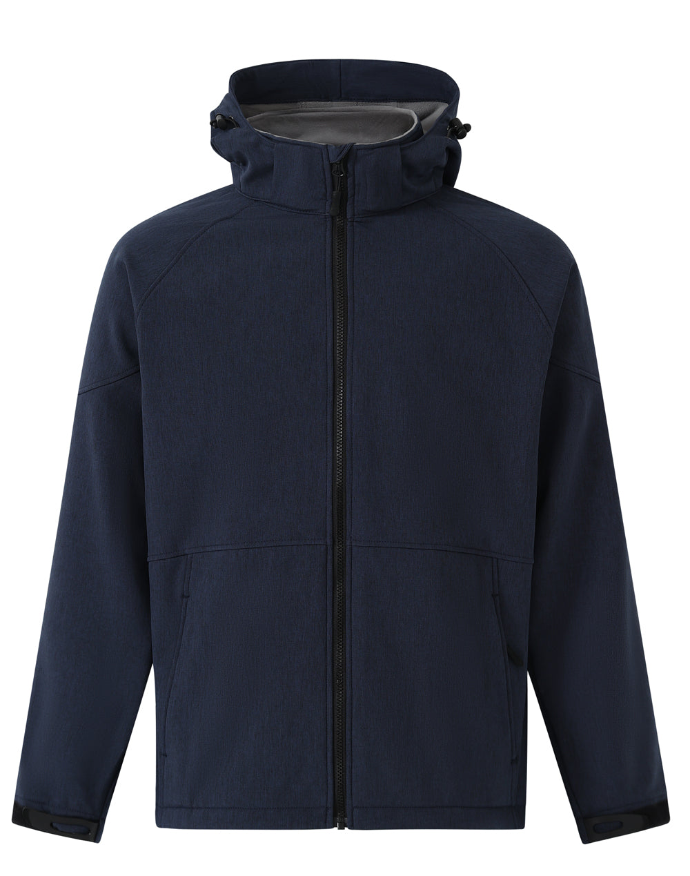 Men's Softshell Full Zip Hoodie - JK33 - Marl Navy / Charcoal