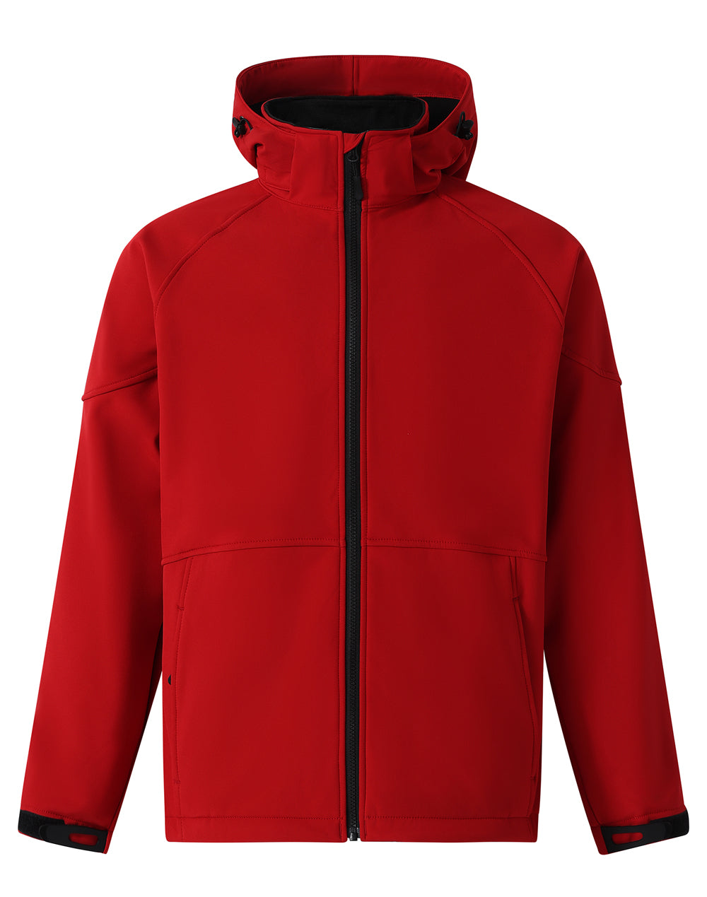 Men's Softshell Full Zip Hoodie - JK33 - Red / Black