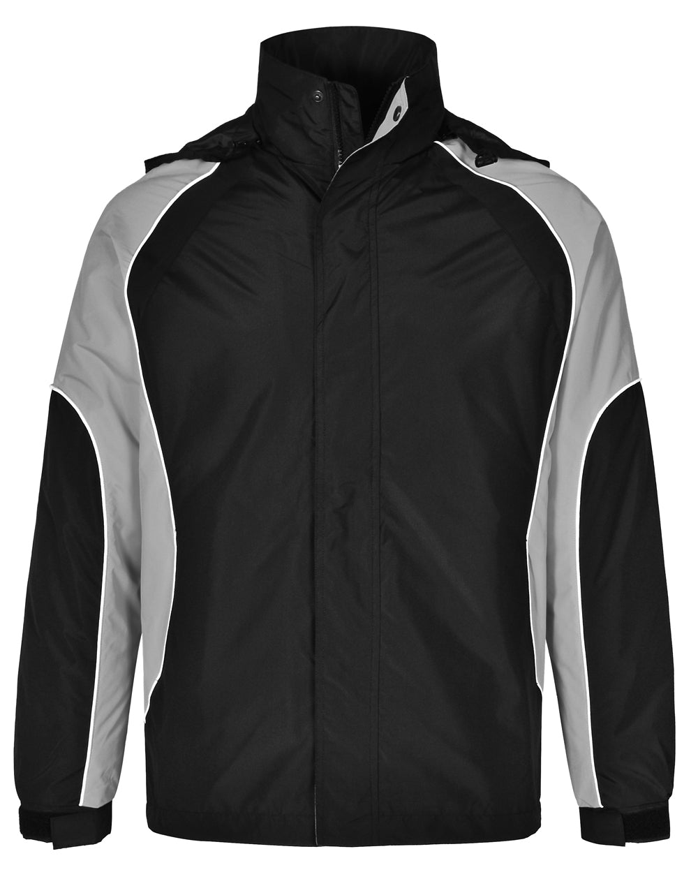 Men's Contrast Jacket - JK77 - Black / White / Grey