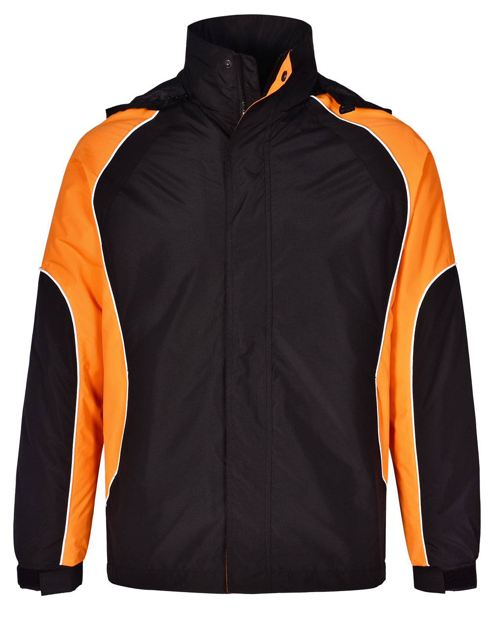Men's Contrast Jacket - JK77 - Black / White / Orange