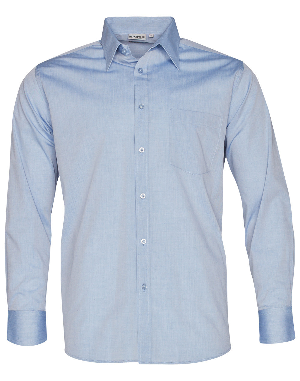 Men's Fine Chambray Long Sleeve Shirt - M7012 - Blue