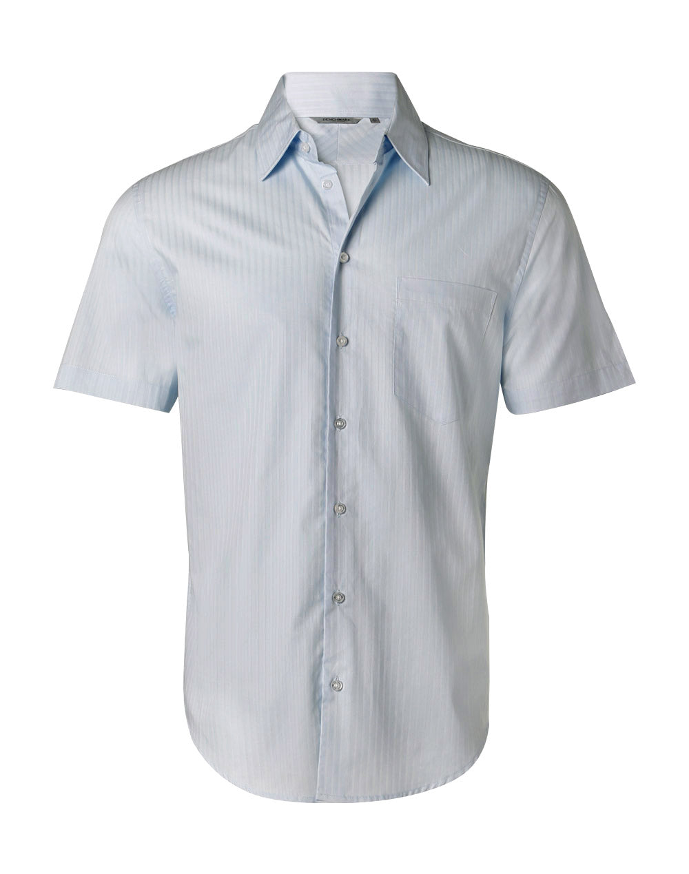 Men's Self Stripe S/S Shirt - M7100S - Pale Blue