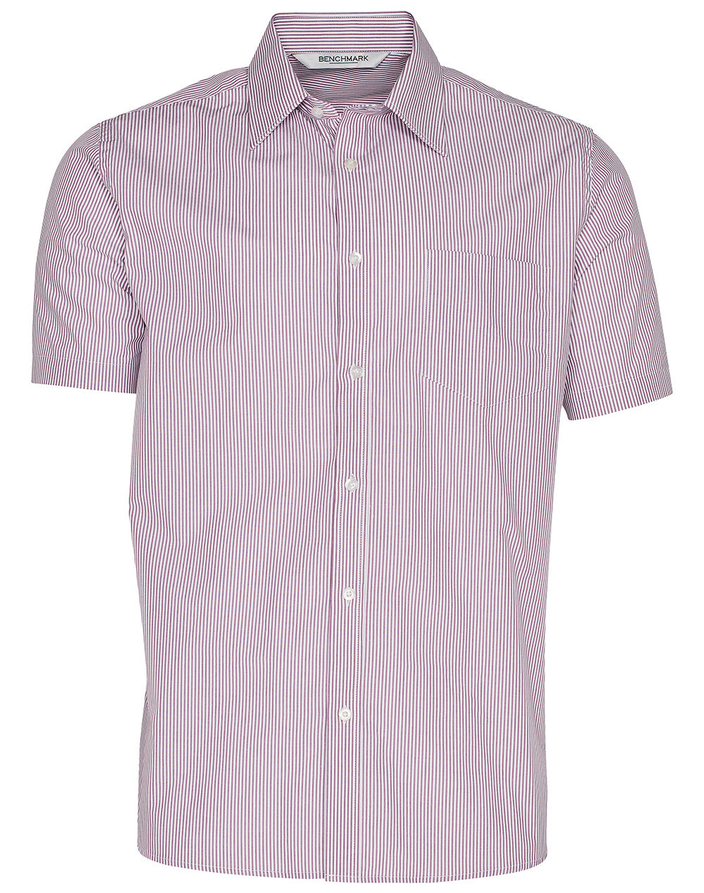 Men's Balance Stripe Short Sleeve Shirt - M7231 - Violet / White