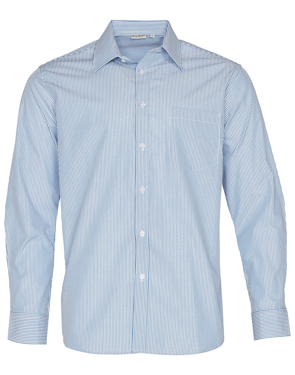 Men's Balance Stripe Long Sleeve Shirt - M7232 - Blue / White