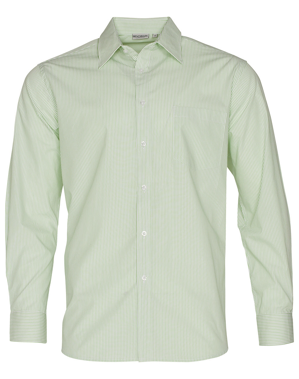 Men's Balance Stripe Long Sleeve Shirt - M7232 - Mint / White