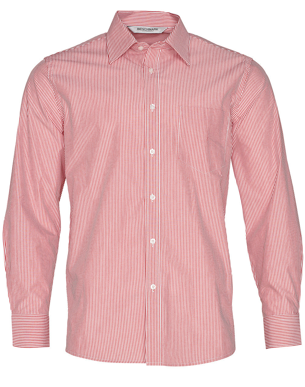 Men's Balance Stripe Long Sleeve Shirt - M7232 - Red / White
