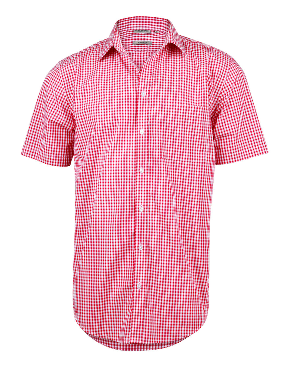 Men's Gingham Check S/S Shirt - M7300S - Red / White