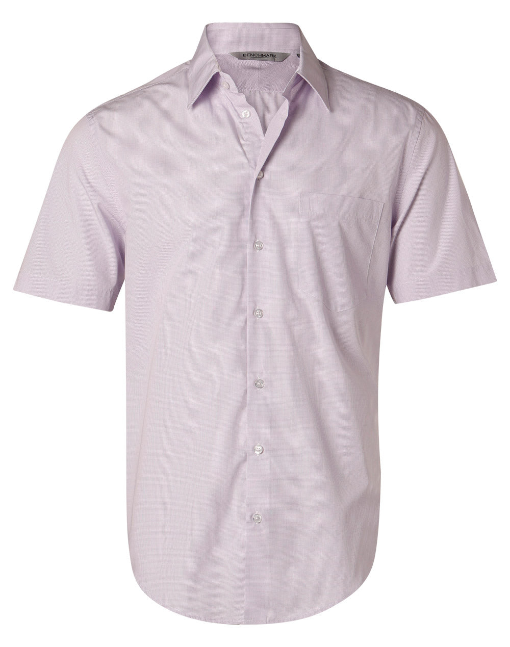 Men's Mini Check S/S Shirt - M7360S - Lilac