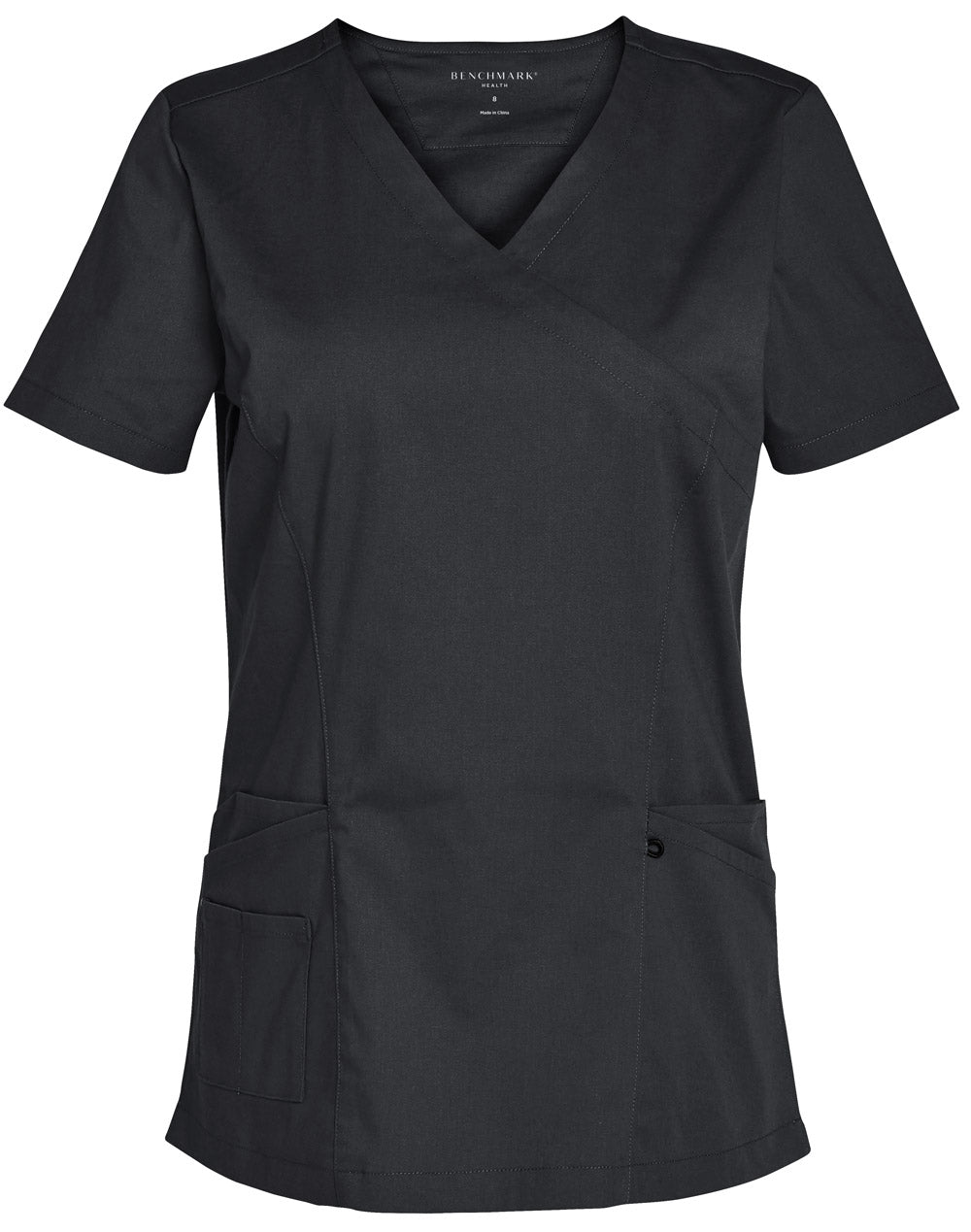 Ladies' Solid Colour S/S Scrub Top - M7640 - Charcoal