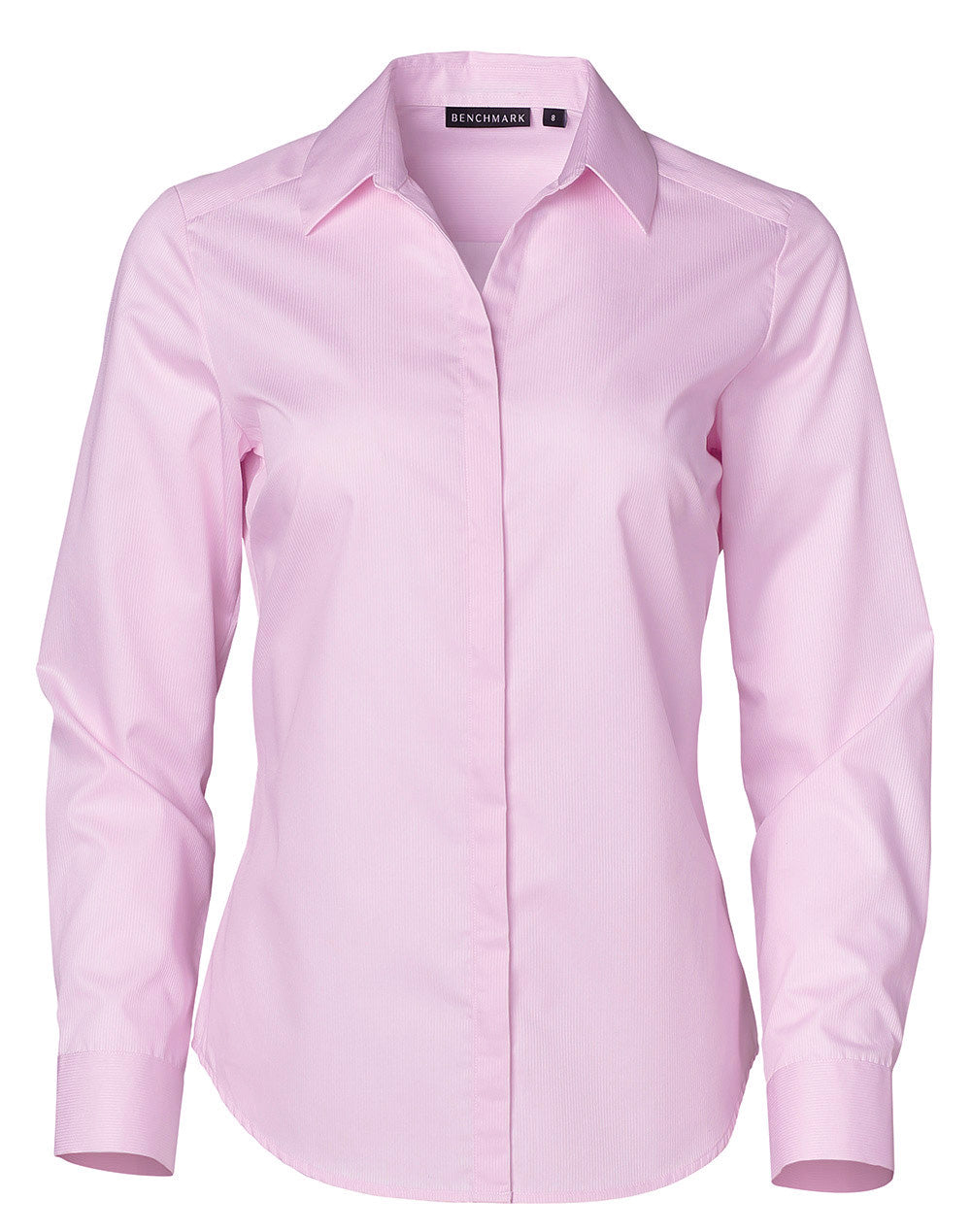 Ladies' Dobby Striped Taped L/S Shirt - M8110L - Soft Pink