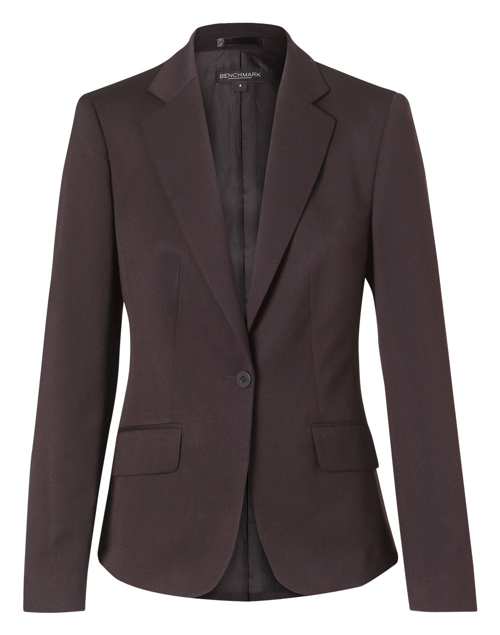 Women's One Button Cropped Jacket in Poly/Viscose Stretch - M9205 - Charcoal