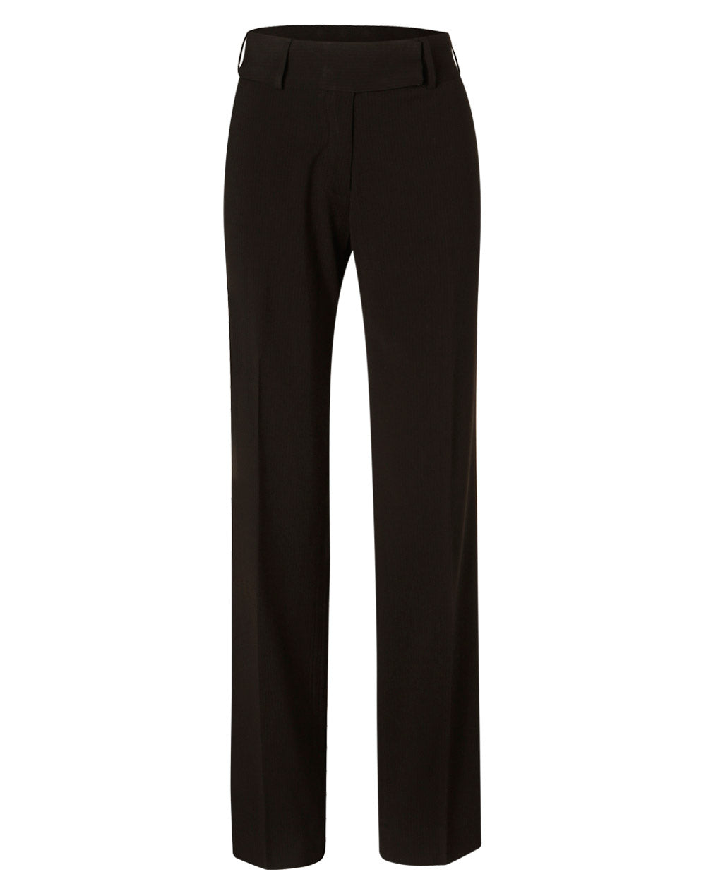 Women's Low Rise Pants in Poly/Viscose Stretch Stripe - M9430 - Black / Charcoal