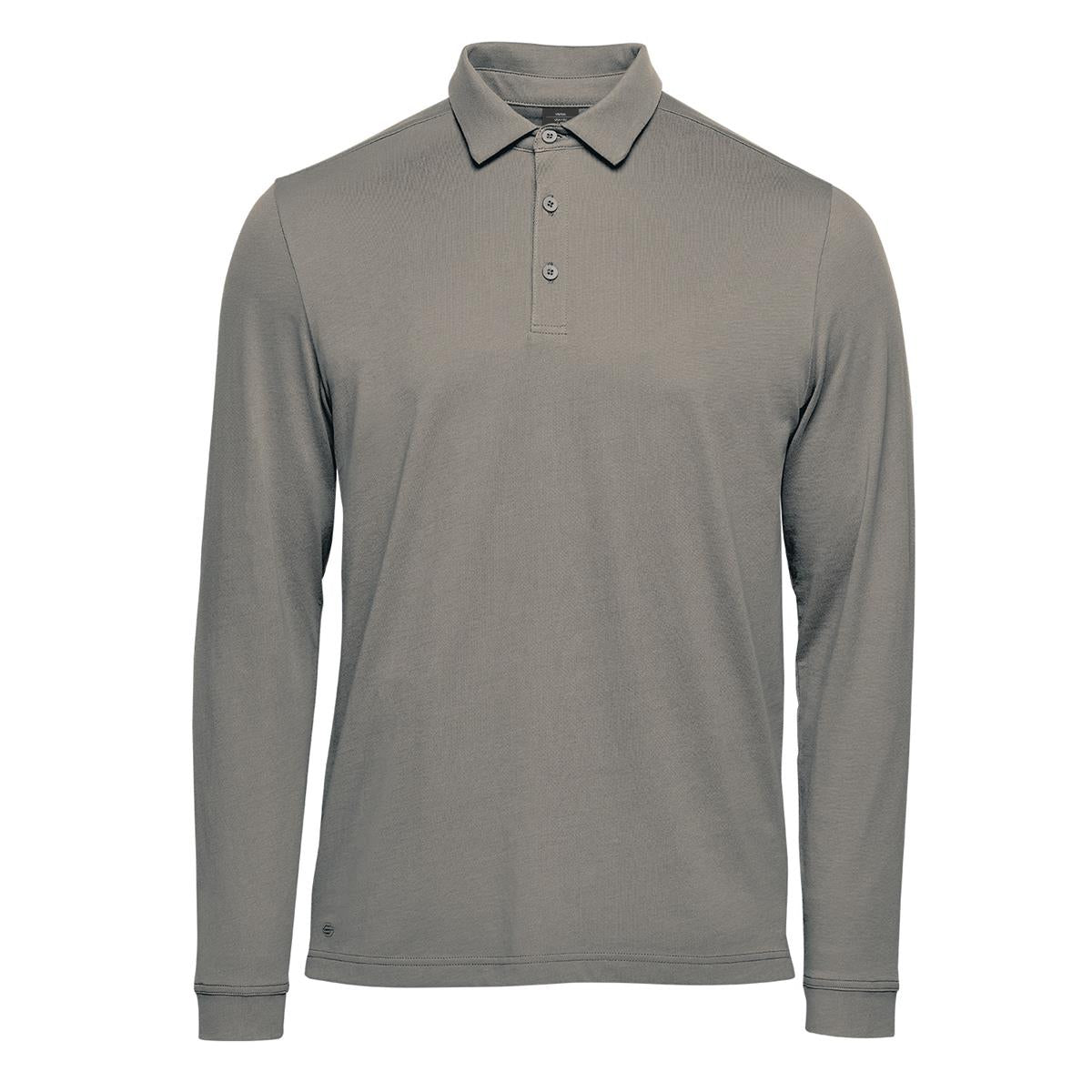 Men's Nevada L/S Micro Pique Polo - Granite - Front