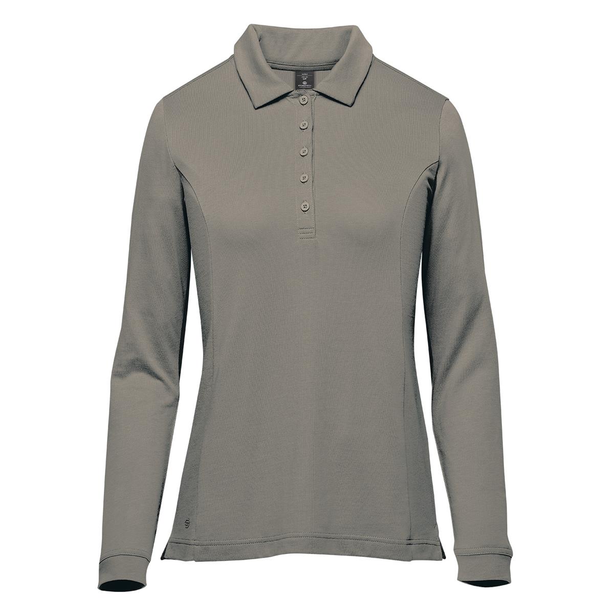 Women's Nevada L/S Micro Pique Polo - Granite - Front