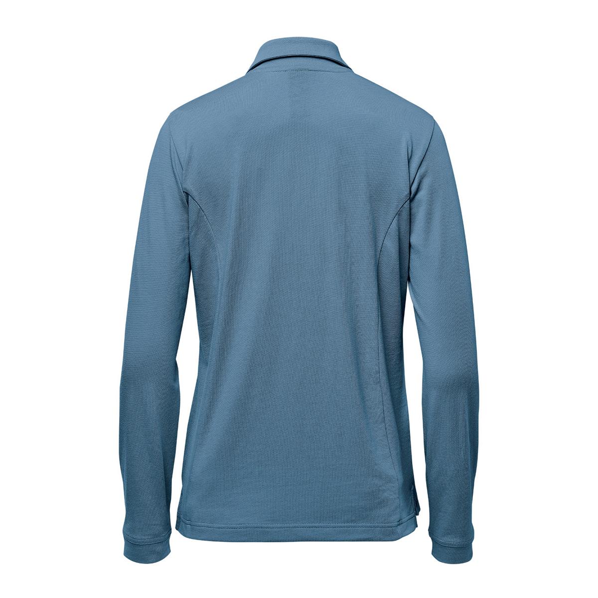 Women's Nevada L/S Micro Pique Polo - Retro Blue - Back