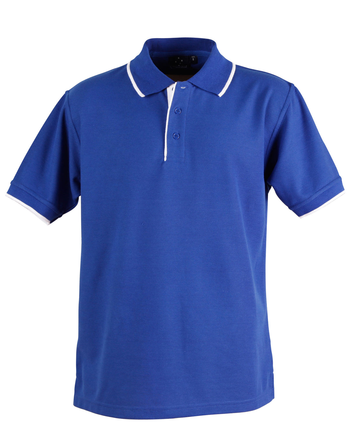 Mens S/L pique polo contrast - PS08 - Royal / White