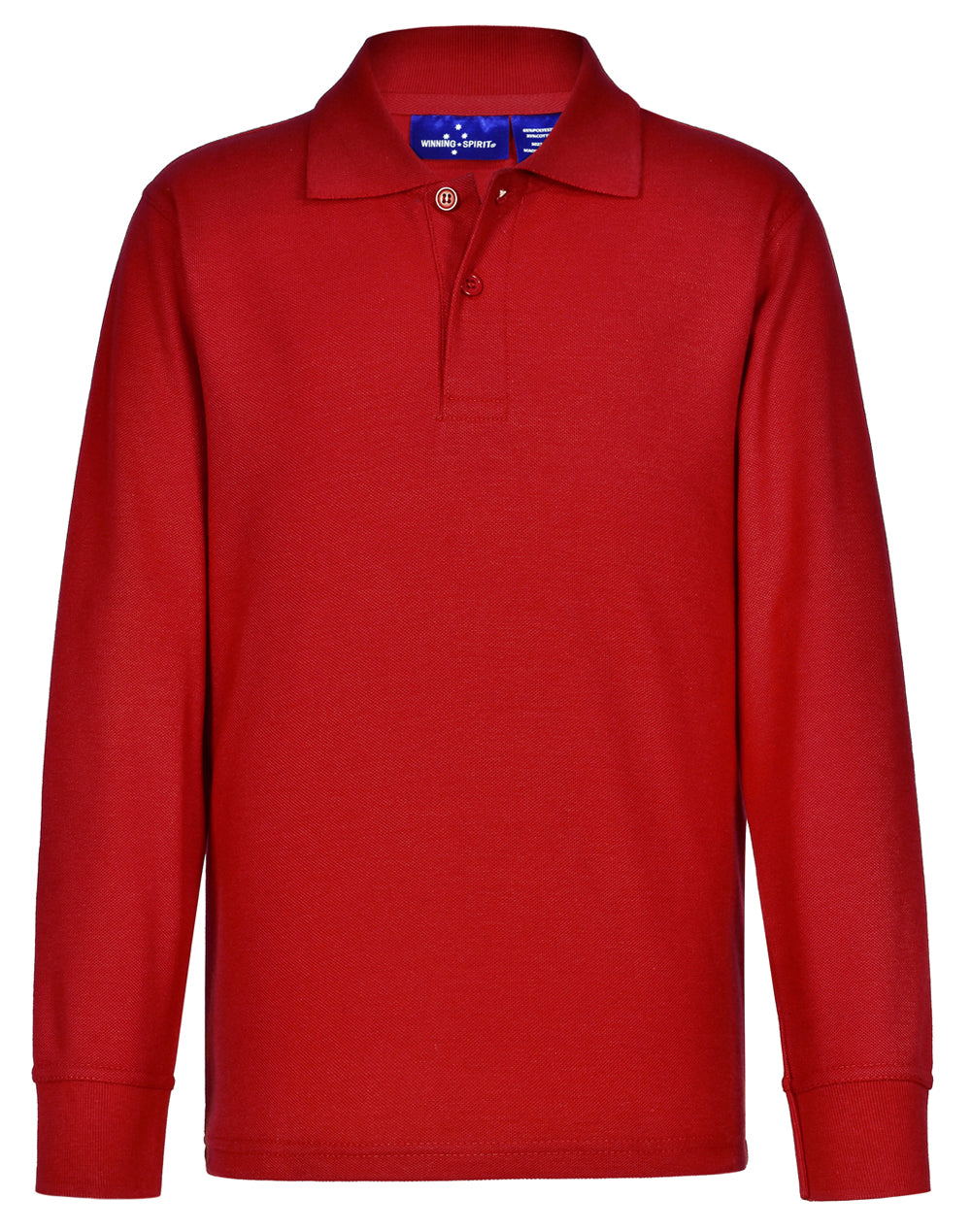 Kids' 240gsm Poly/Cotton Pique L/S Polo - PS12K - Red