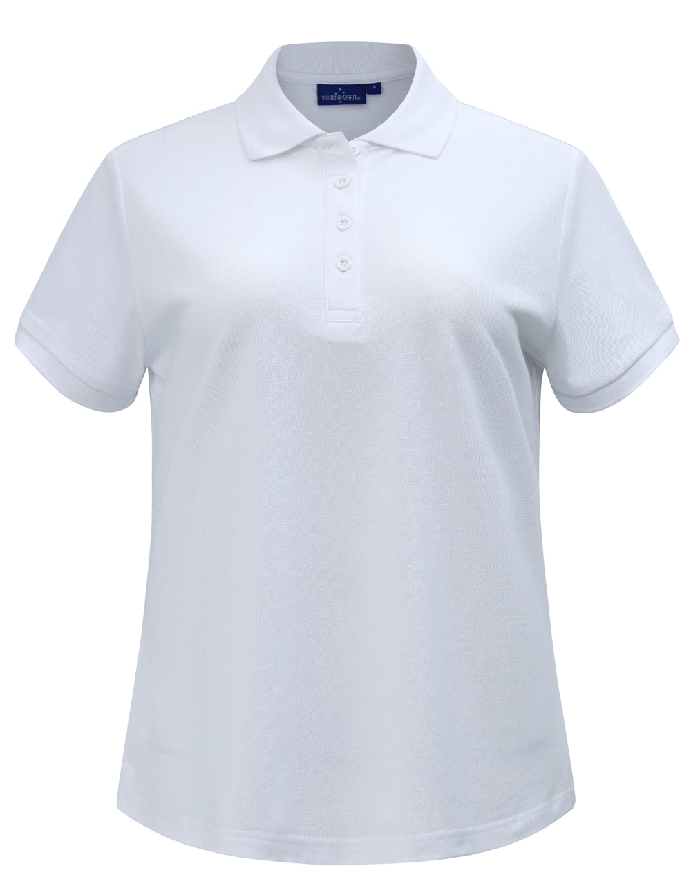 Womens Classic Cotton/Poly Pique Short Sleeve Polo - White - Front