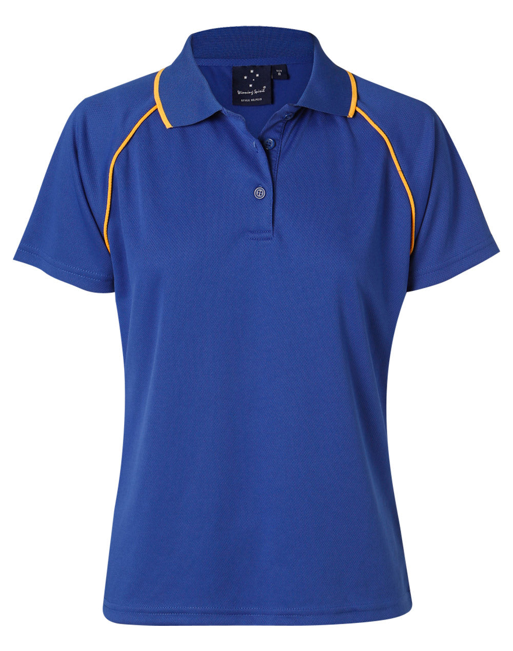 ladies cooldry raglan S/S polo - PS19 - Royal / Gold