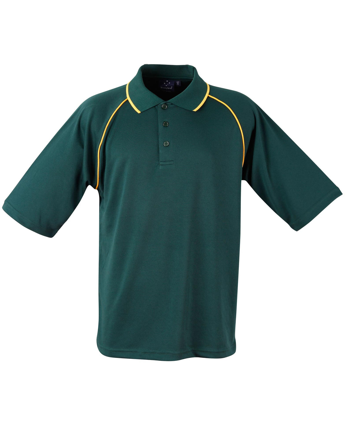 mens cooldry raglan S/S polo - PS20 - Bottle / Gold