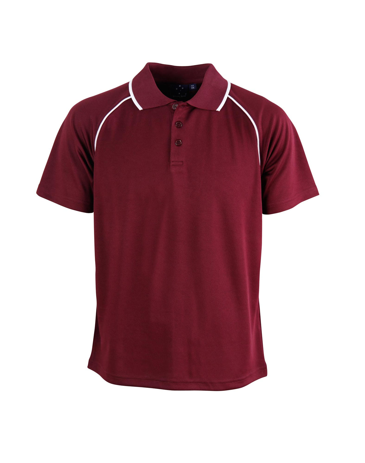 Kid's Cooldry raglan S/S - PS24 - Maroon / White