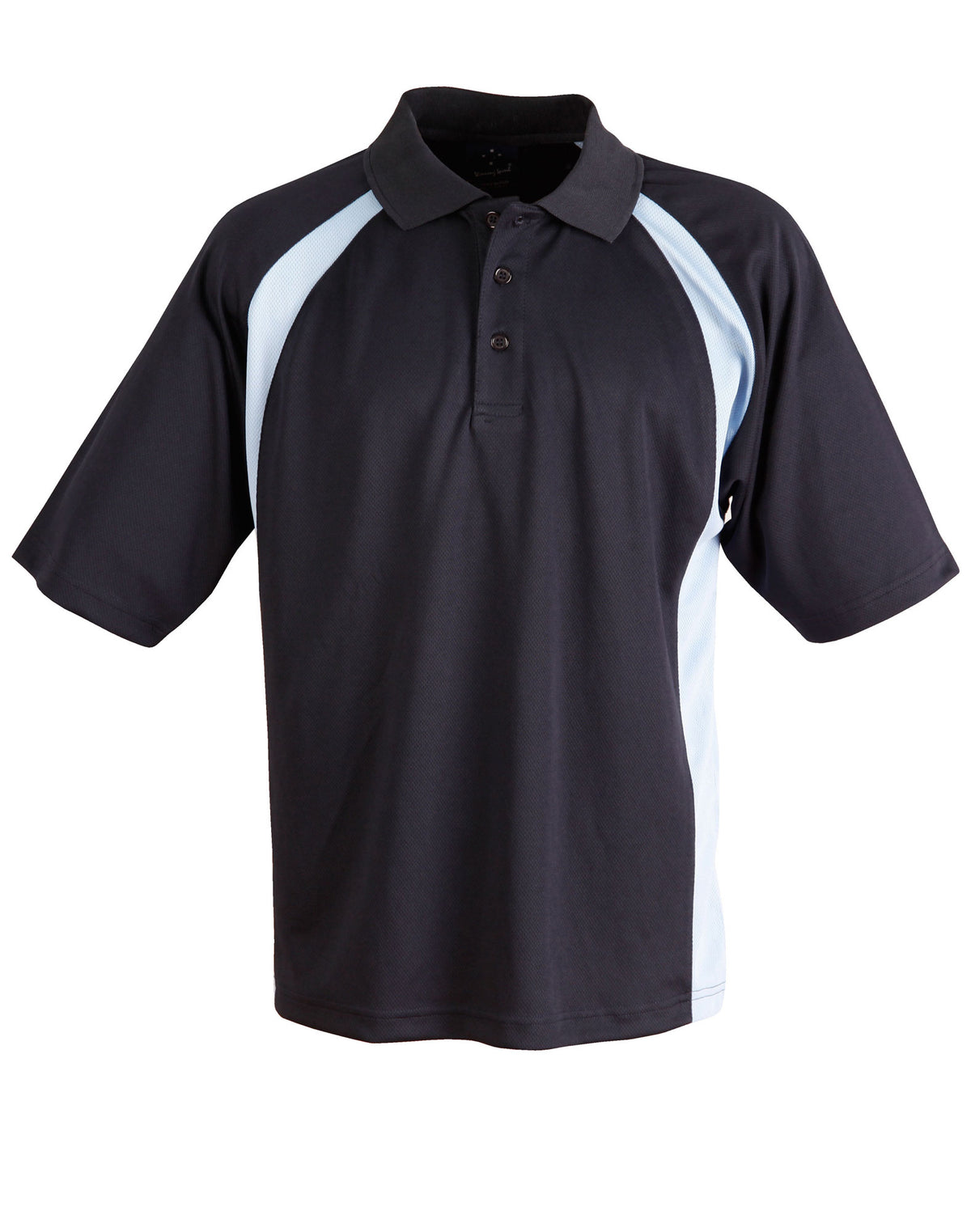 Men's CoolDry Micro-mesh Contrast Colour Polo - PS30 - Navy / Skyblue
