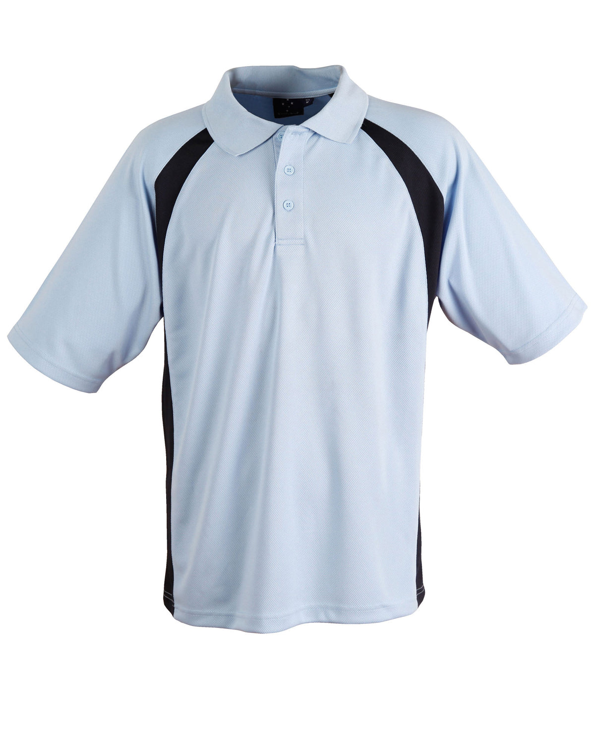 Men's CoolDry Micro-mesh Contrast Colour Polo - PS30 - Skyblue / Navy