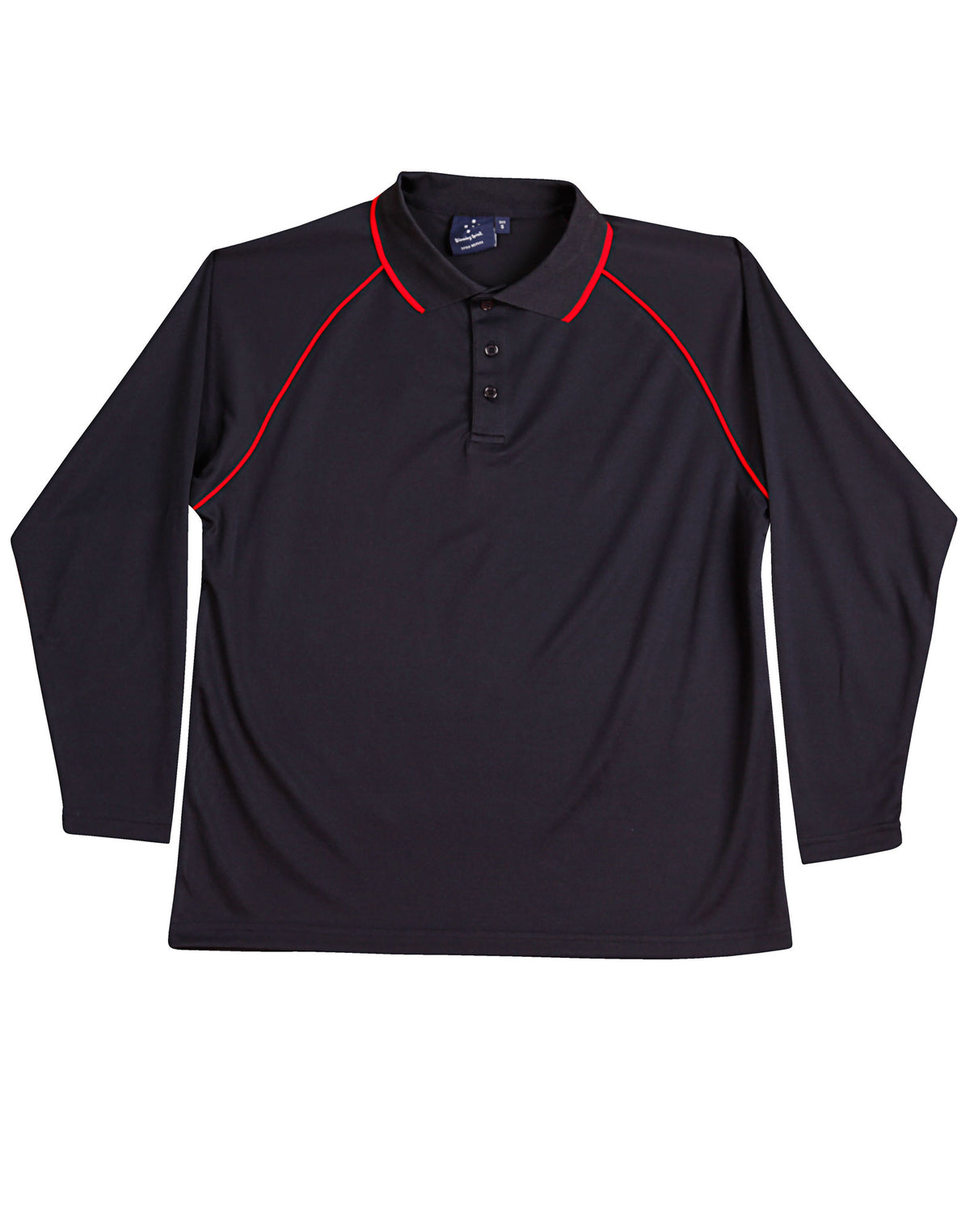 Kid's cooldry raglan L/S polo - PS43K - Navy / Red