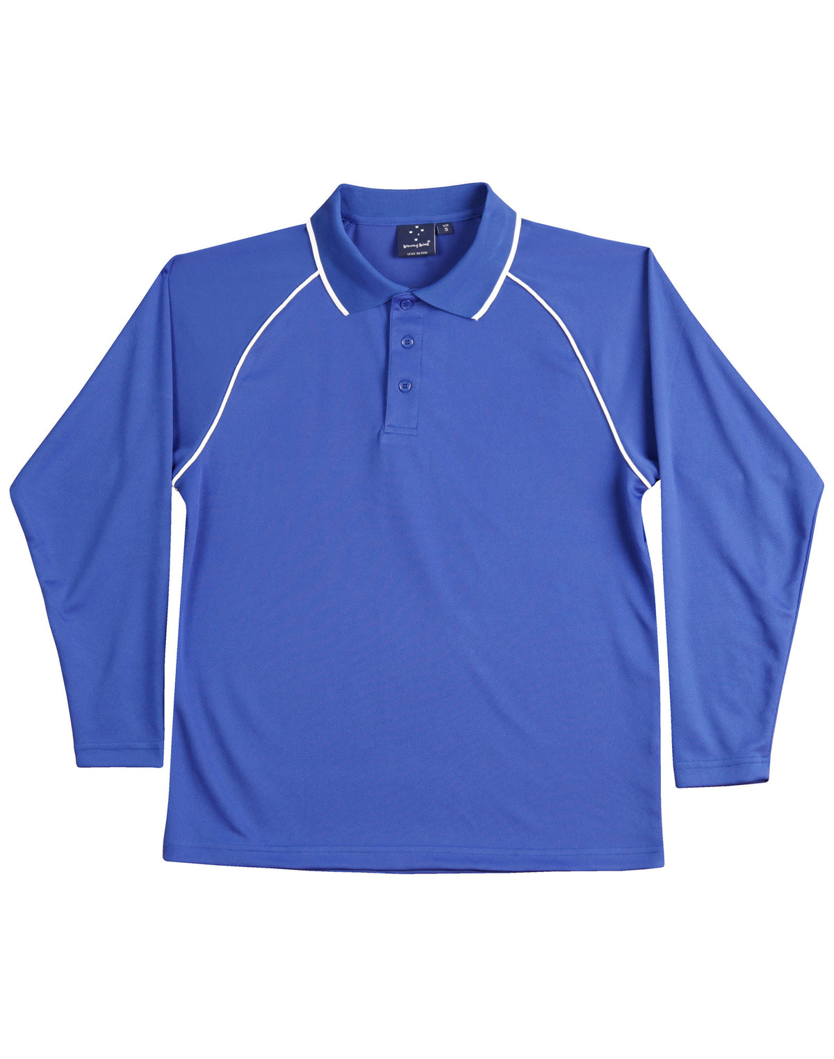 Men's cooldry raglan L/S polo - PS43 - Royal / White