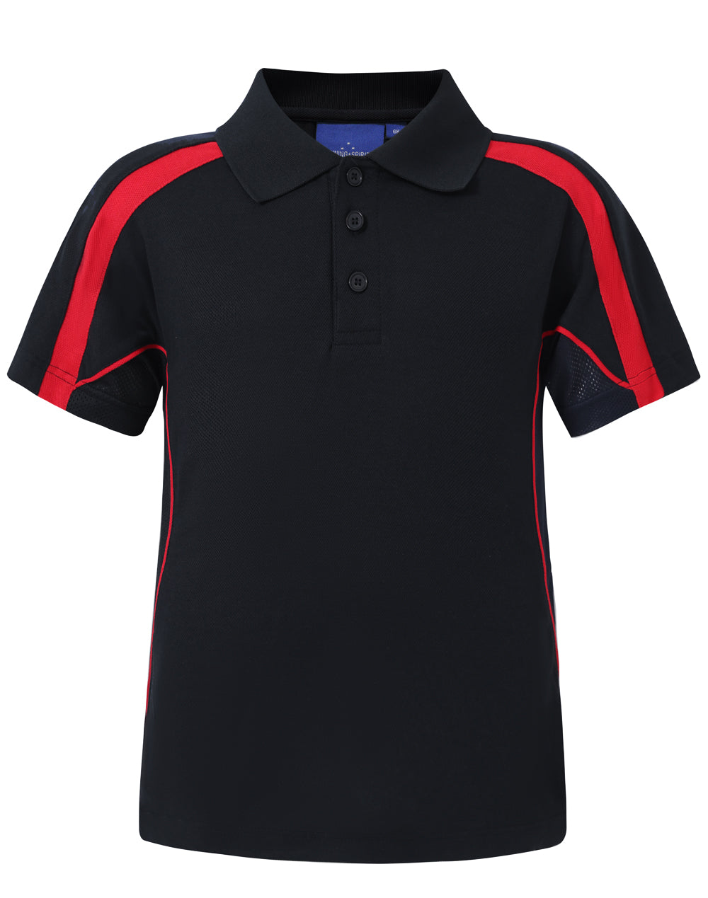 Kids S/S polo truedry - PS53K - Black / Red