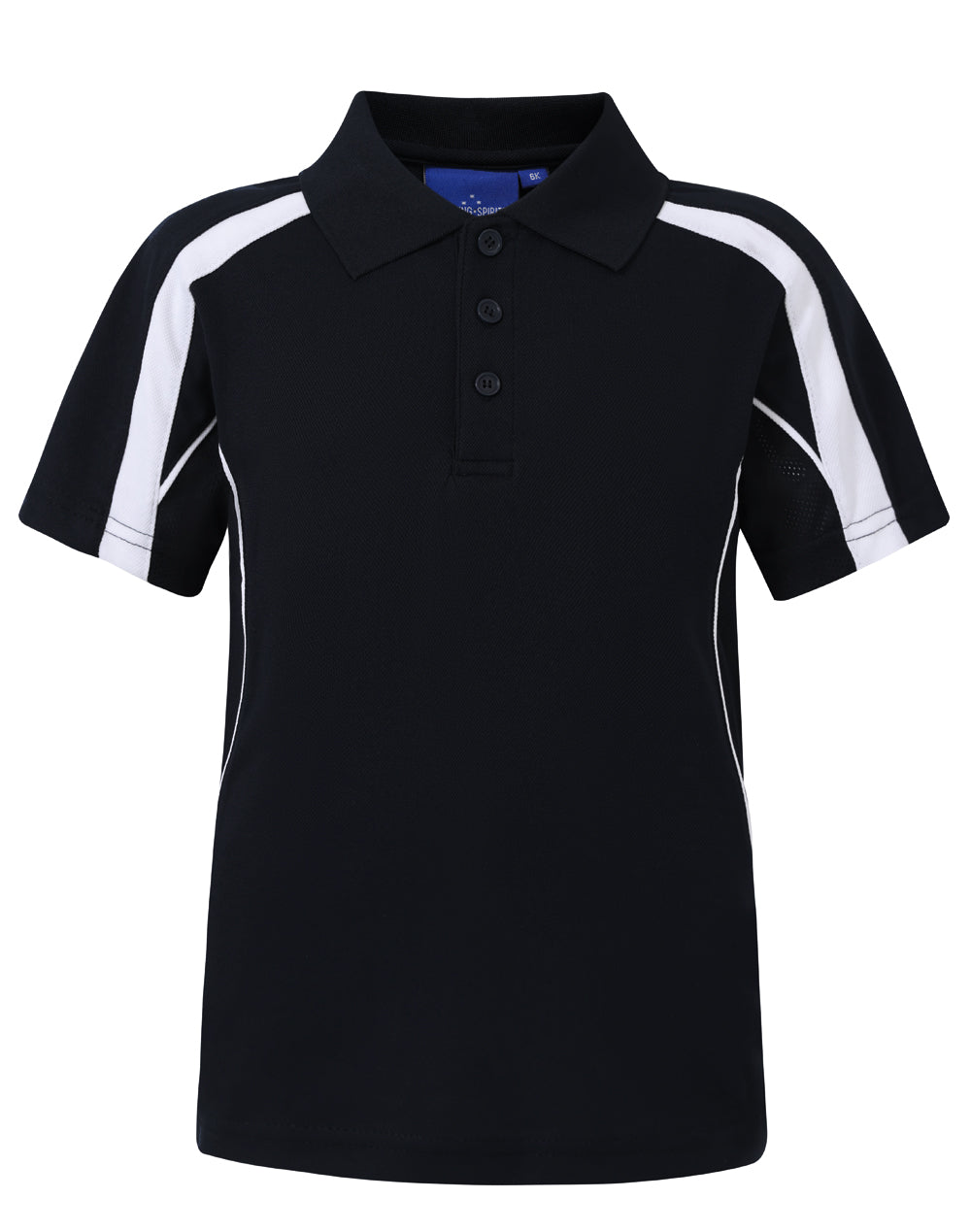 Kids S/S polo truedry - PS53K - Black / White