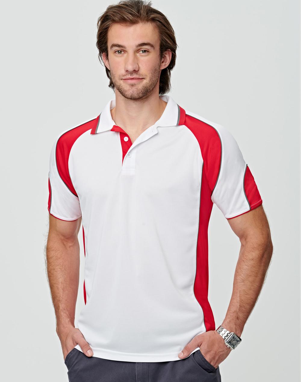 Winning Spirit Men's Cooldry Contrast Polo With Sleeve Panel PS61