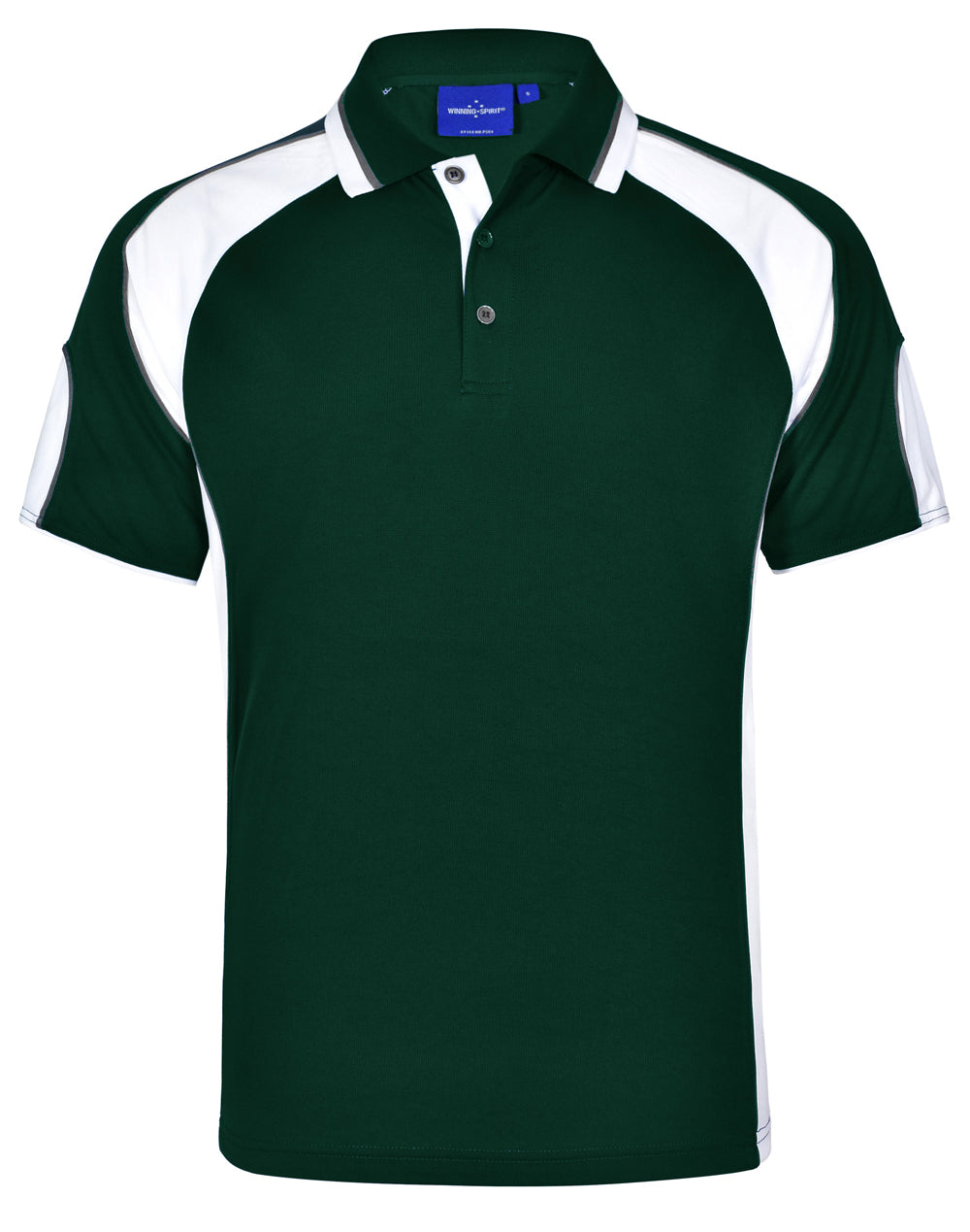 Men's Cooldry Contrast Polo With Sleeve Panel - PS61 - Bottle / White
