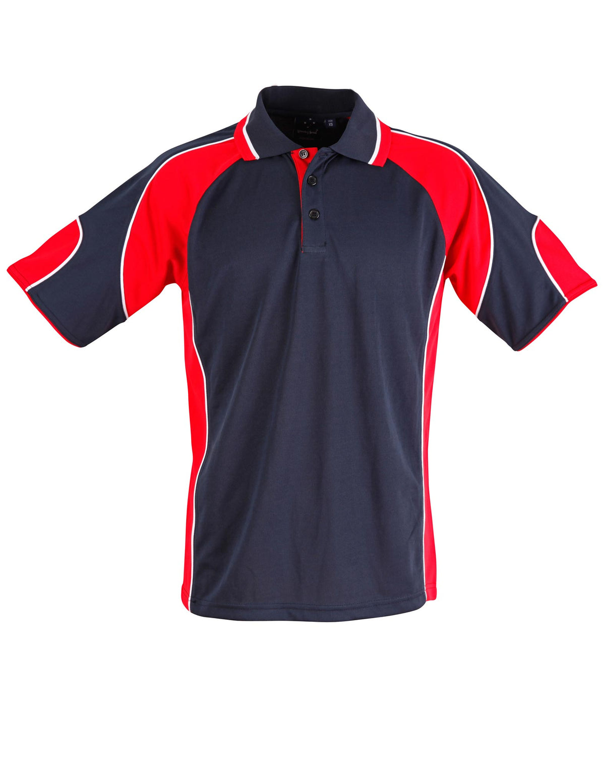 Kid's Cooldry Contrast Polo With Sleeve Panel - PS61K - Navy / Red