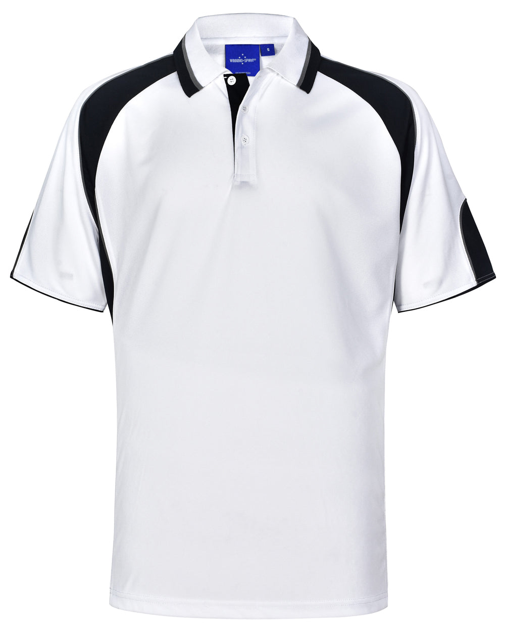 Men's Cooldry Contrast Polo With Sleeve Panel - PS61 - White / Navy