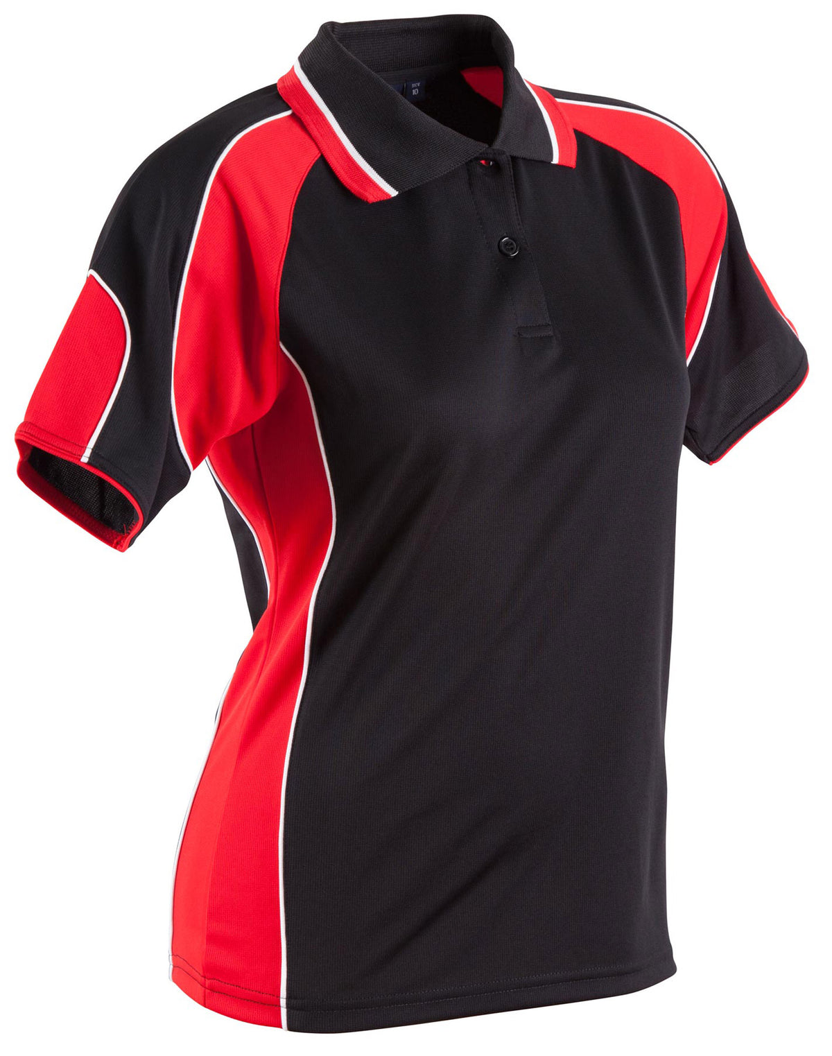 Ladies' Cooldry Contrast Polo With Sleeve Panel - PS62 - Black / Red