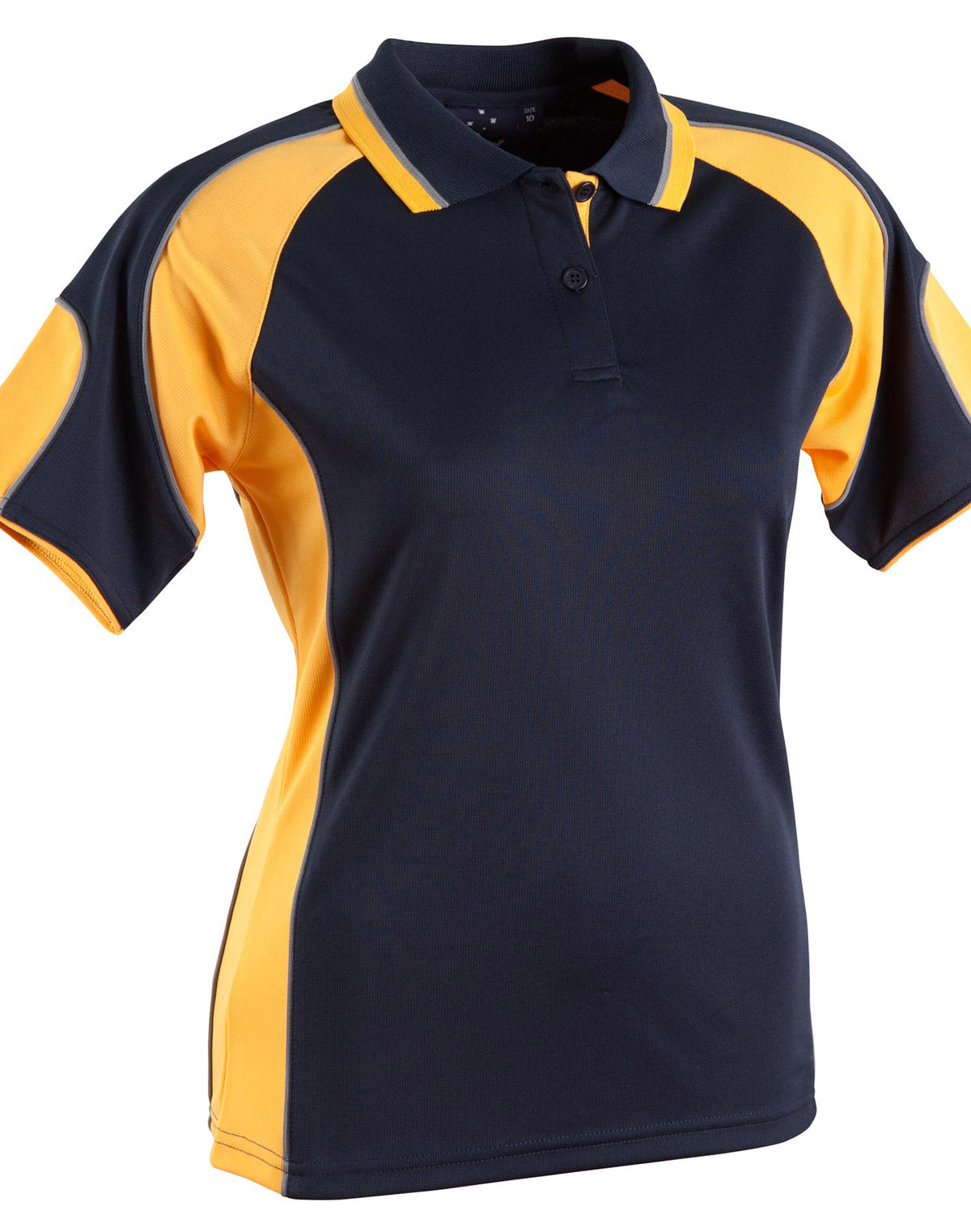 Ladies' Cooldry Contrast Polo With Sleeve Panel - PS62 - Navy / Gold