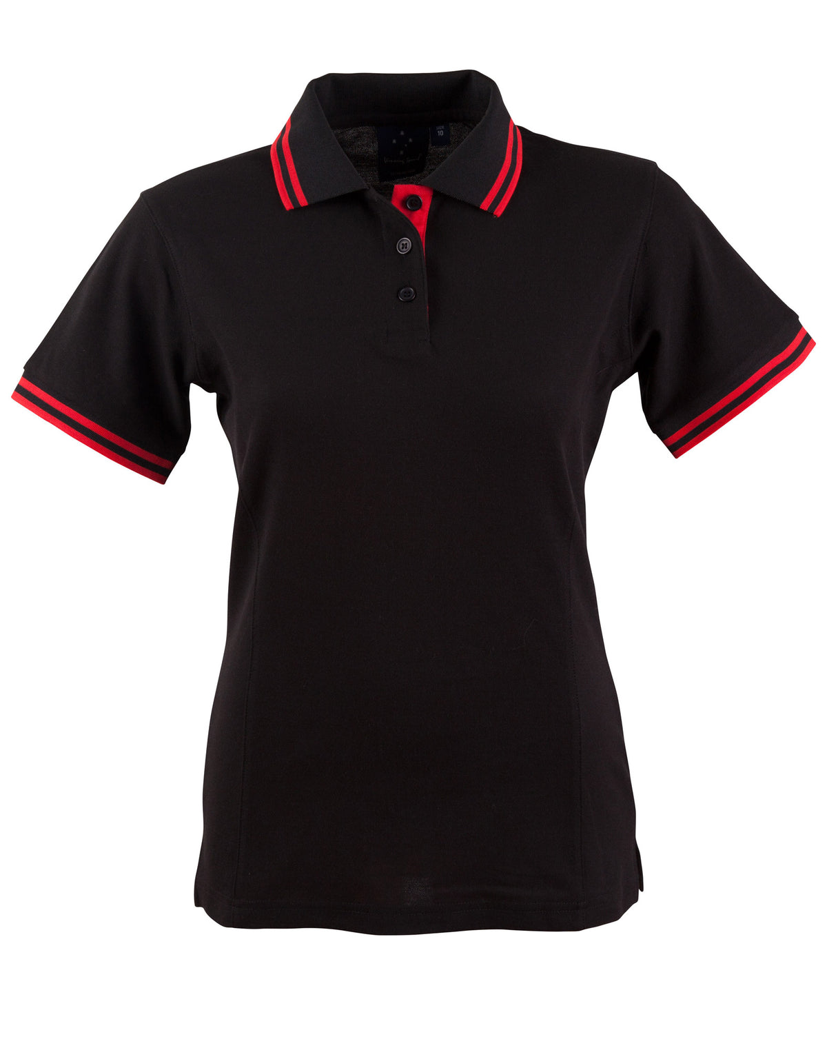 Ladies' Truedry Contrast S/S Polo - PS66 - Black / Red