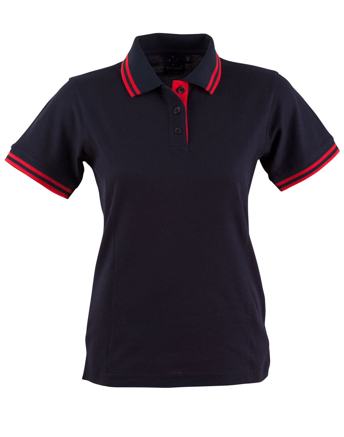 Ladies' Truedry Contrast S/S Polo - PS66 - Navy / Red