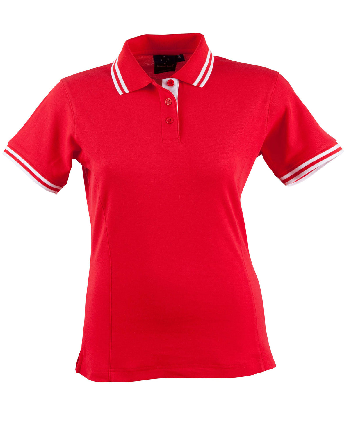 Ladies' Truedry Contrast S/S Polo - PS66 - Red / White