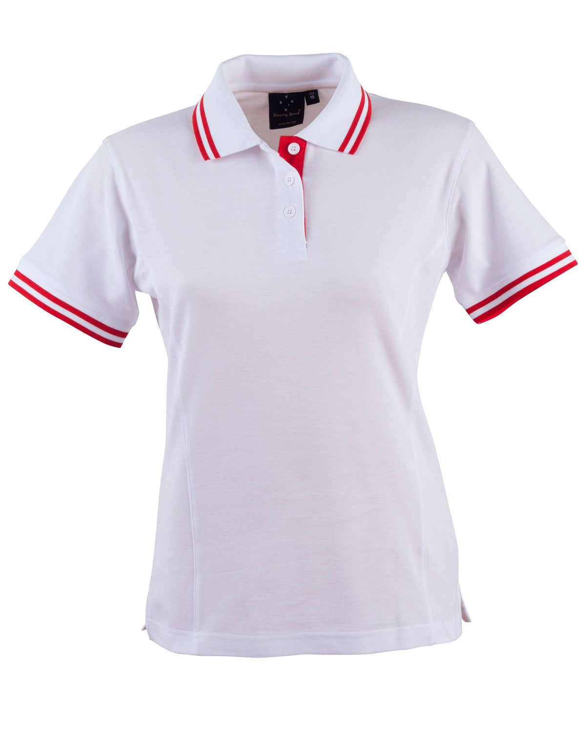 Ladies' Truedry Contrast S/S Polo - PS66 - White / Red