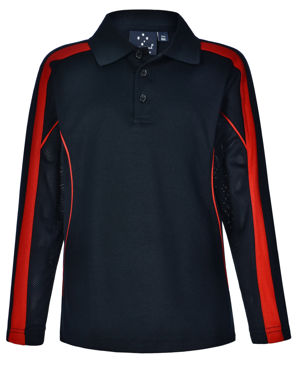 Kids' TrueDry Long Sleeve Polo - PS69K - Navy / Red