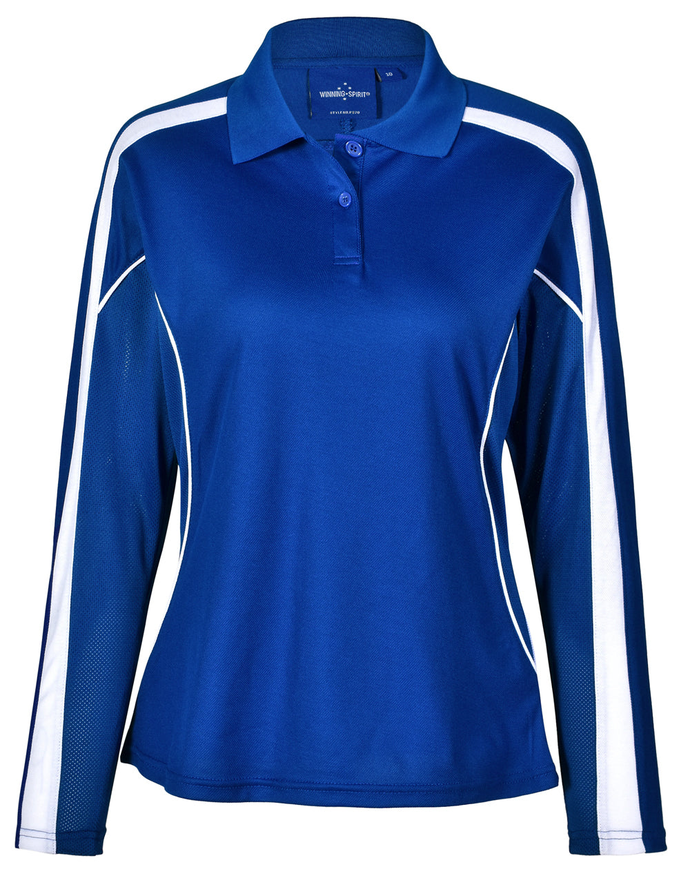 Ladies' TrueDry Long Sleeve Polo - PS70 - Royal / White