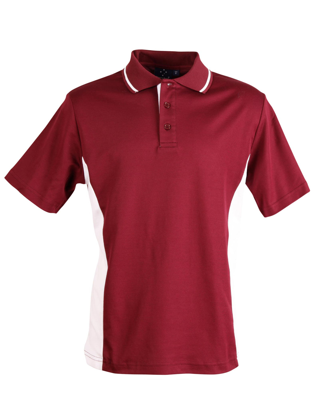Men's TrueDry Contrast S/S Polo - PS73 - Maroon / White