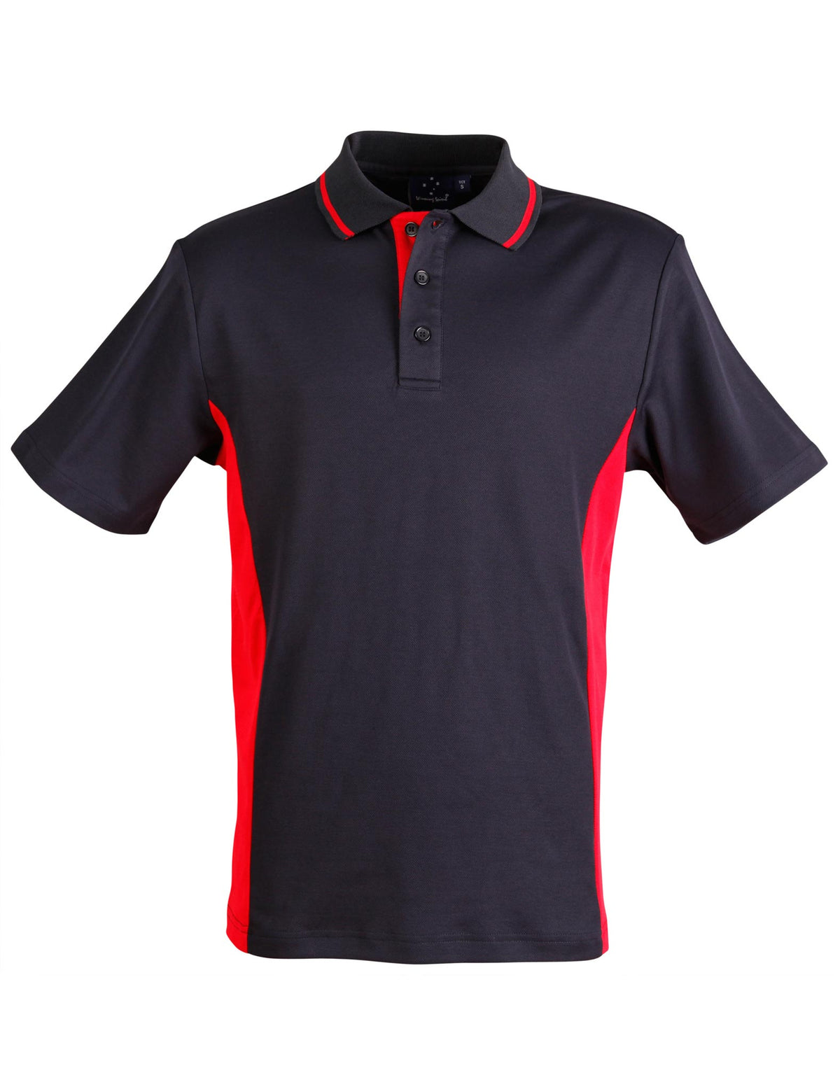 Men's TrueDry Contrast S/S Polo - PS73 - Navy / Red