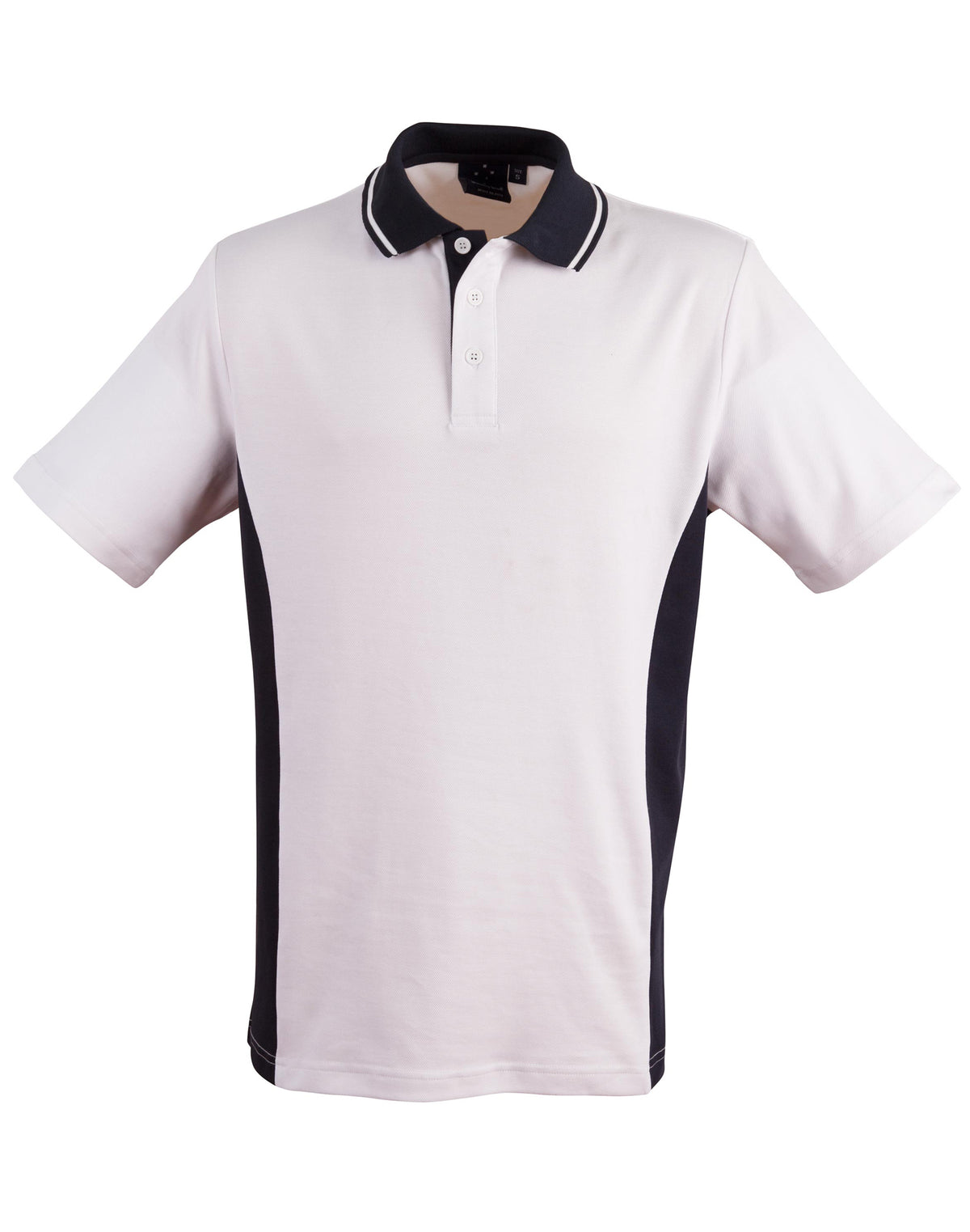 Men's TrueDry Contrast S/S Polo - PS73 - White / Navy