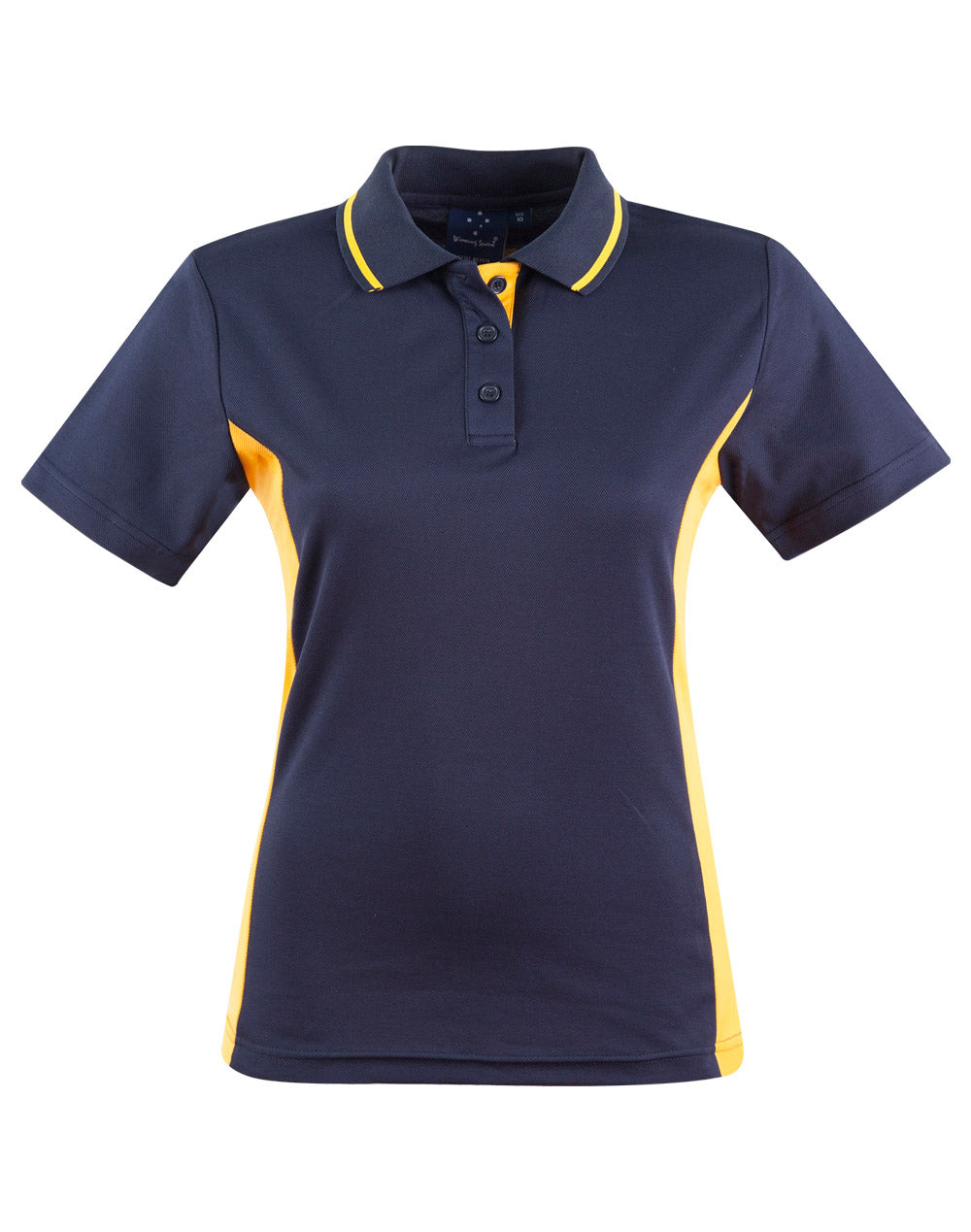 Ladies' TrueDry Contrast S/S Polo - PS74 - Navy / Gold