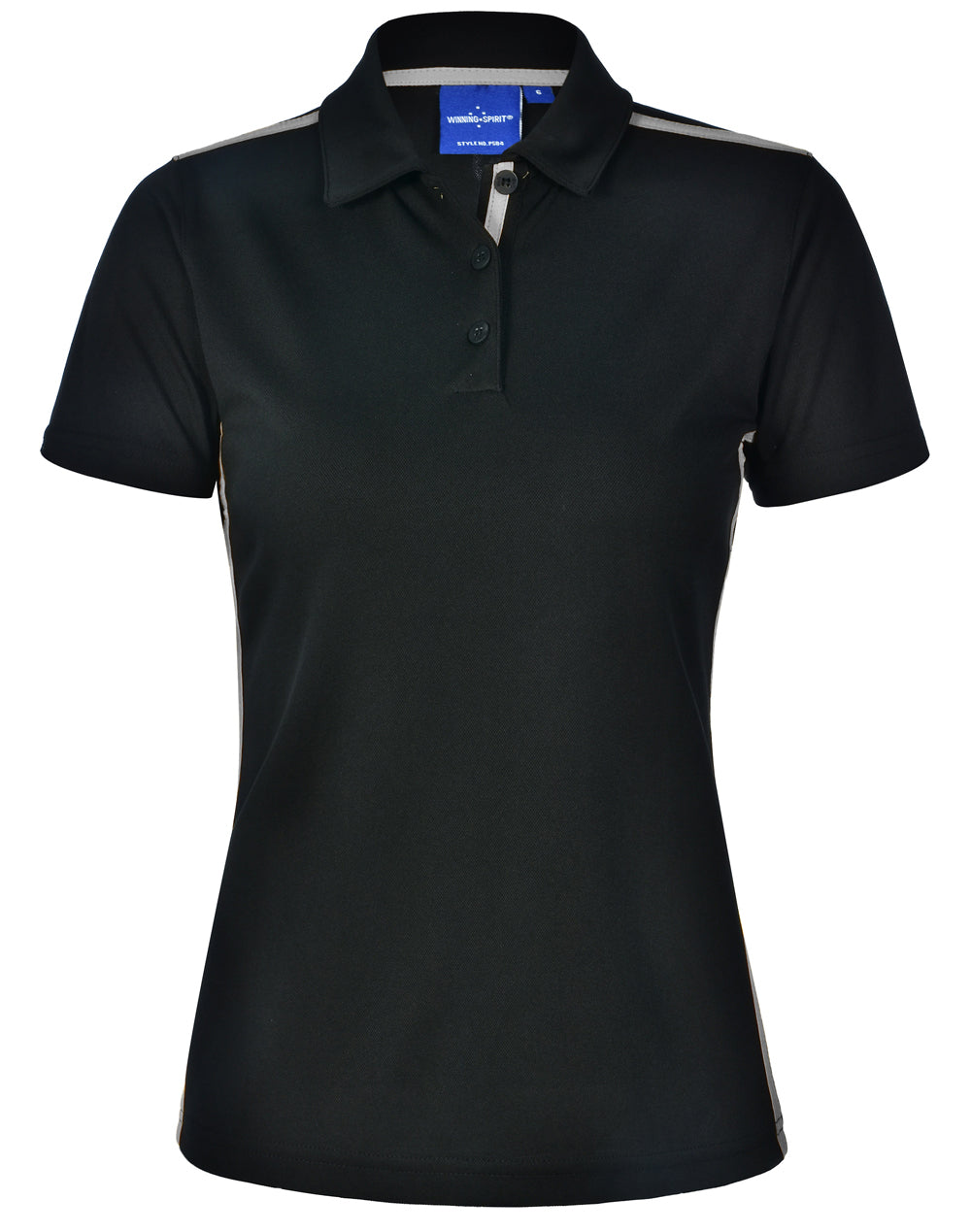 Ladies' rapid cool short sleeve contrast polo - PS84 - Black / Ash