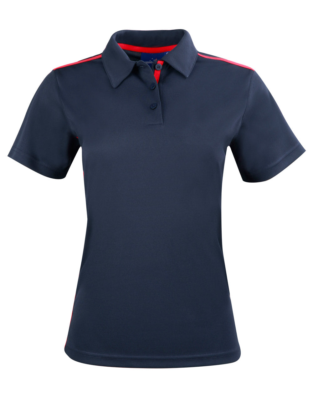 Ladies' rapid cool short sleeve contrast polo - PS84 - Navy / Red
