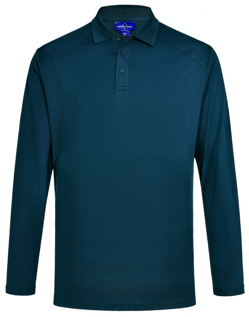 Men's Bamboo Charcoal L/S Polo - PS89 - Ocean Blue